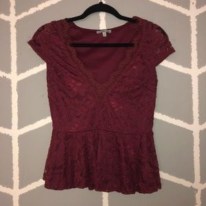 Low-cut Peplum Top